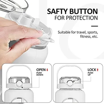 BLUEGO 64oz Glass Water Bottle with Straw & Time Markers