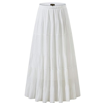 NASHALYLY Women's Elegant High Waist Flared Maxi Skirt for All Occasions
