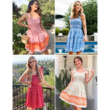 ZESICA Summer Boho Floral Mini Dress for Stylish Outings