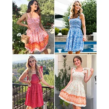 ZESICA Summer Boho Floral Mini Dress for Stylish Outings