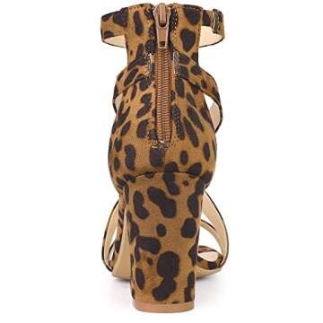 Stylish Allegra K Women’s Crisscross Leopard Heel Sandals