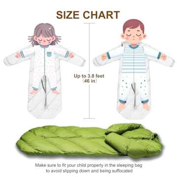 AZITREK T40 Toddler Sleeping Bag for Ages 2-4 | Lightweight & Cozy