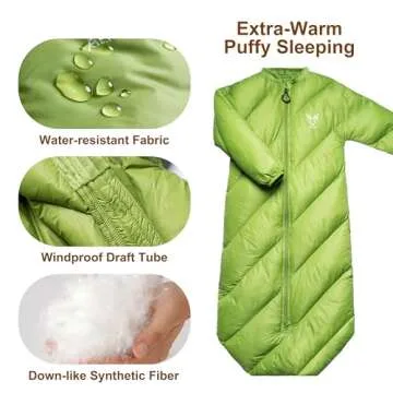 AZITREK T40 Toddler Sleeping Bag for Ages 2-4 | Lightweight & Cozy