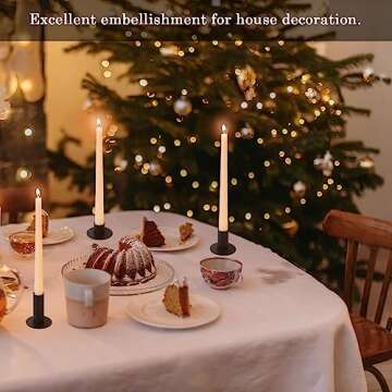 3PCS Set of Black Candle Holders, Decorative Metal Candlesticks for Taper Candles tiered heights 1/2/3inch for Home Décor, Wedding, Birthday and Anniversary（Candles Excluded）