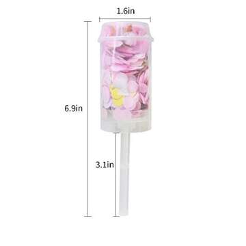 TONIFUL 4 Pack Push Pop Confetti Poppers Cannon, Wedding Confetti Poppers for Graduation Gender Reveal Girl Baby Shower Bridal Anniversary Christmas New Year's Birthday Party Supplies(Gold+Pink+White)