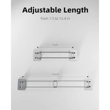 FOCSPROD RV Shower Corner Storage Bar, 7.5-13.4 inches RV Bathroom Travel Trailer Storage Organizati...