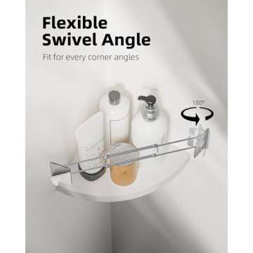 FOCSPROD RV Shower Corner Storage Bar, 7.5-13.4 inches RV Bathroom Travel Trailer Storage Organization Coner Bar, Stainless Steel RV Shower Corner Shelf Rod in Camper Must Haves Accessories (3 Pack)