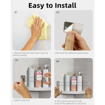 FOCSPROD RV Shower Corner Storage Bar, 7.5-13.4 inches RV Bathroom Travel Trailer Storage Organization Coner Bar, Stainless Steel RV Shower Corner Shelf Rod in Camper Must Haves Accessories (3 Pack)