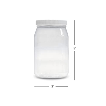 ljdeals 16 oz Clear Plastic Jars with Lids Pack of 6