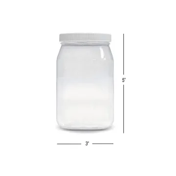 ljdeals 16 oz Clear Plastic Jars with Lids Pack of 6