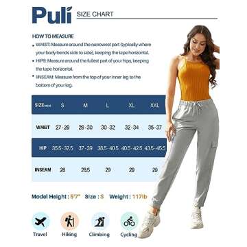 PULI Cotton Sweatpants for Women Cinch Bottom Trendy Lightweight Lounge Yoga Pants with Cargo Pockets Black M