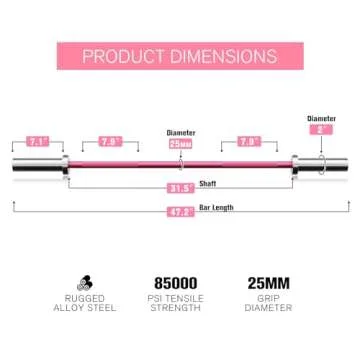 RitFit 4FT/5FT/6FT/7FT Olympic Barbell Bar for Men and Women, Weight Bar for Weight Lifting, Squat and Bench Press (4FT)