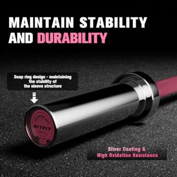 RitFit 4FT/5FT/6FT/7FT Olympic Barbell Bar for Men and Women, Weight Bar for Weight Lifting, Squat and Bench Press (4FT)