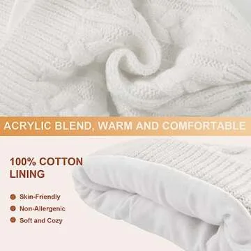 Winter Warm Knitted Baby Hat for Girls Cotton Lined Infant Toddler Girls Hat Autumn Cute Bow Classic Girls Beanie 0-6Y(M,White)