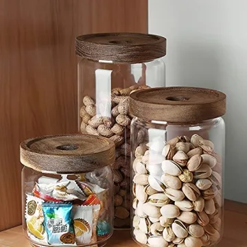 Stylish 300ML Glass Storage Jar with Wooden Lid