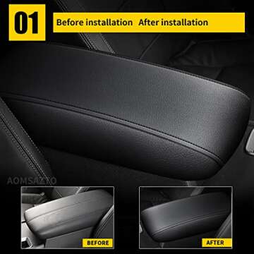 AOMSAZTO Console Covers for 2013-2018 Altima Nissan Black Armrest Pad for Altima