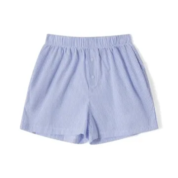 Fepege Women Boxer Shorts Comfortable Striped Pajama Shorts