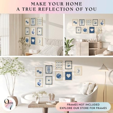 Trendy Blue Lucky Poker Wall Art Posters for Home Decor