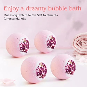 KASTU Dried Flower Bath Bombs Gift Set for Relaxation