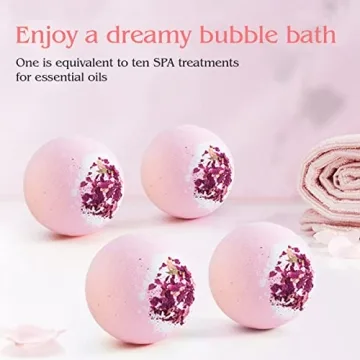 KASTU Dried Flower Bath Bombs Gift Set for Relaxation
