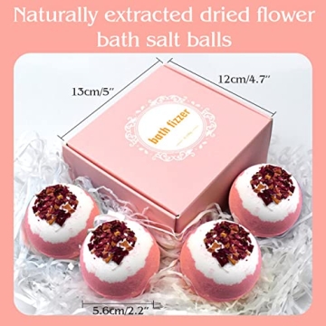 KASTU Dried Flower Bath Bombs Gift Set for Relaxation