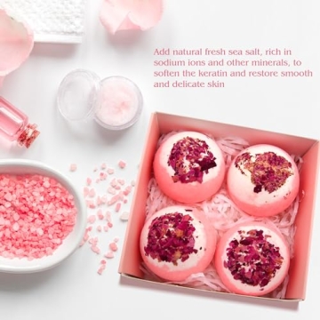 KASTU Dried Flower Bath Bombs Gift Set for Relaxation