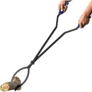 Heavy Duty 40" Fire Tongs - Rustproof Log Grabber Tool