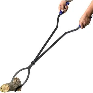 Heavy Duty 40" Fire Tongs - Rustproof Log Grabber Tool
