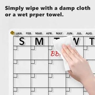 Neatsure Wall Calendar (Not Magnetic), Clear Acrylic Monthly Planner White Board Dry Erase Whiteboard, w/ 8 Colors Markers, 15"x11"