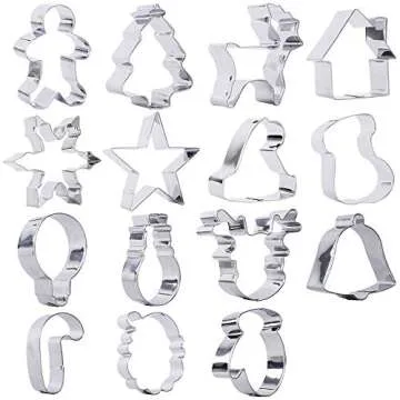 BAKHUK Christmas Cookie Cutters Set - 15pcs for Festive Baking