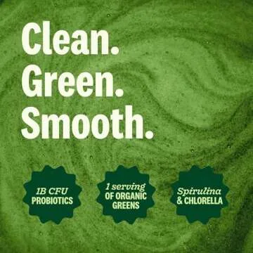 Suja Organic Greens Powder Probiotic Blend, Spirulina, Daily Superfood Drink or Smoothie Mix for Immune Support, Digestion, & Energy, Vegan, Gluten Free, Non GMO, 30 Servings