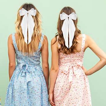 WLLHYF Big Bow Barrettes Long Tail French Ribbon Hair Pins Soft Silky Satin Hair Clip Metal Bowknot Clips 90's Accessories for Party Women Girl