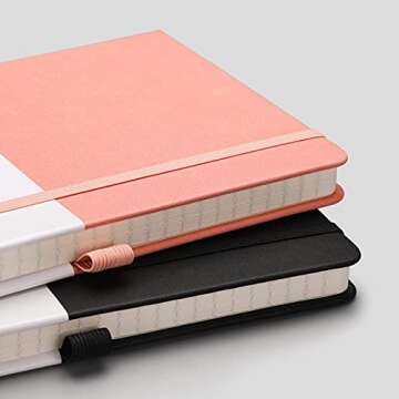 AHGXG Lined Notebook Journal 2 Pack - A5 Ruled Journal for Women,with 320 Numbered Pages,Hardcover Leather,120gsm Thick Lined Paper 5.75'' × 8.38''