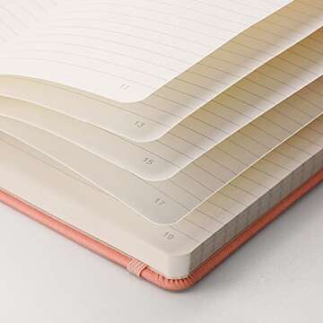 AHGXG Lined Notebook Journal 2 Pack - A5 Ruled Journal for Women,with 320 Numbered Pages,Hardcover Leather,120gsm Thick Lined Paper 5.75'' × 8.38''