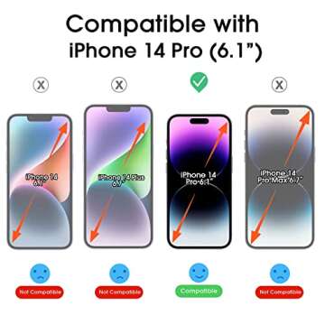 amFilm Easiest Installation OneTouch for iPhone 14 Pro [6.1 Inch] Screen Protector Tempered Glass, A...