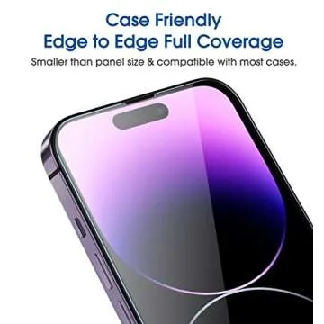 amFilm Easiest Installation OneTouch for iPhone 14 Pro [6.1 Inch] Screen Protector Tempered Glass, Auto-Alignment Tech, Bubble Free and Full Coverage Case Friendly, Anti-Scratch 2 Pack