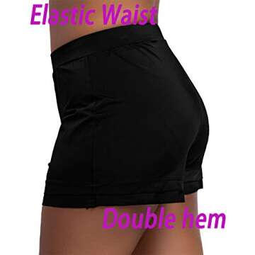 KEEPRONE Plus-Size Swim Shorts for Women - Cute Solid Swimwear