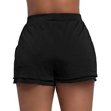 KEEPRONE Plus-Size Swim Shorts Women Solid Swimwear