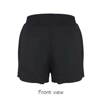 KEEPRONE Plus-Size Swim Shorts Women Solid Swimwear