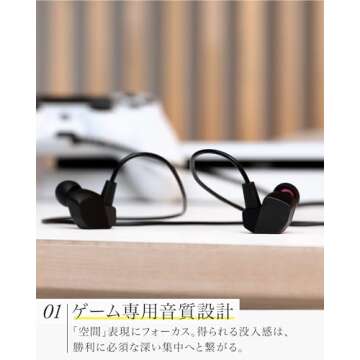 final VR3000 Gaming Earphones for Immersive Spacious Gaming - Open World Adventure Gaming, Virtual Reality & Spatial Gaming Environments - in-Line Microphone and Controls - Black