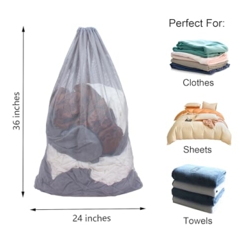 DuomiW Heavy Duty Mesh Laundry Bag for Travel and Home