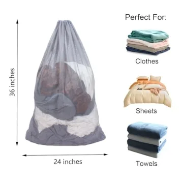 DuomiW Heavy Duty Mesh Laundry Bag for Travel and Home