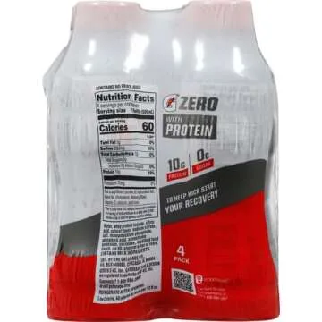 Gatorade Zero With Protein, 10g Whey Protein Isolate, Zero Sugar, Electrolytes, Fruit Punch, 16.9 Fl Oz, 4 Pack