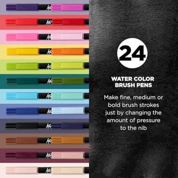 SAKURA Koi Coloring Brush Pens - Watercolor Brush Pen Set - Assorted Colors - 24 Pack