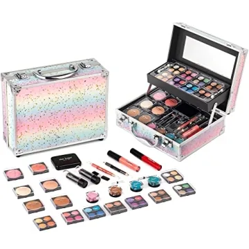 Hot Sugar Makeup Kit for Women - Full Teen Girls Starter Set with Rainbow Case