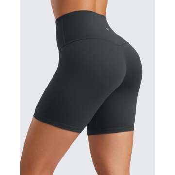 CRZ YOGA Women's ButterLuxe Biker Shorts - High Waisted 6"