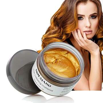 MOFAJANG Orange Gold Instant Hair Coloring Wax, Temporary Hair Dye Pomade for Men & Women's Natural ...