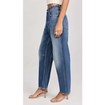 Shop Madewell Women's Darted Barrel-Leg Jean, Irmo Blue