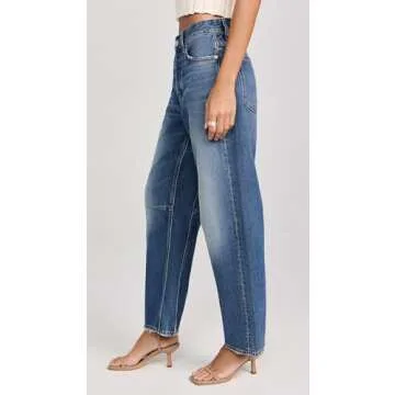 Shop Madewell Women's Darted Barrel-Leg Jean, Irmo Blue