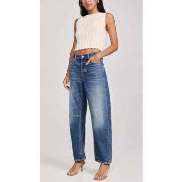 Shop Madewell Women's Darted Barrel-Leg Jean, Irmo Blue